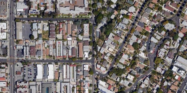 map view of mixed housing types